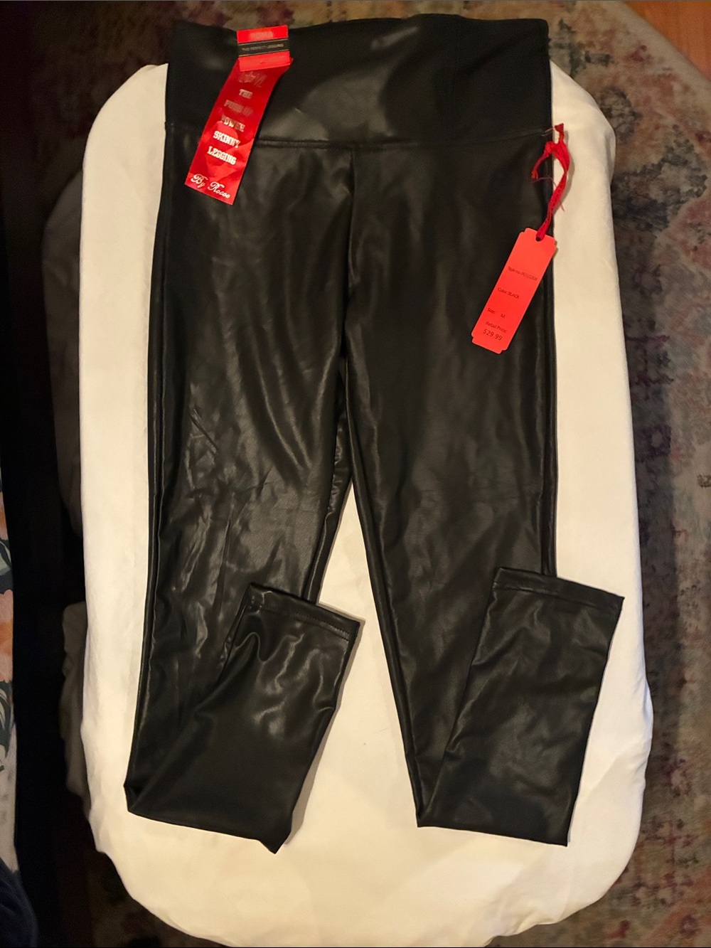 Black Faux Leather Leggings - Women